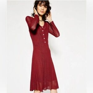 The Kooples Burgundy Knit Dress